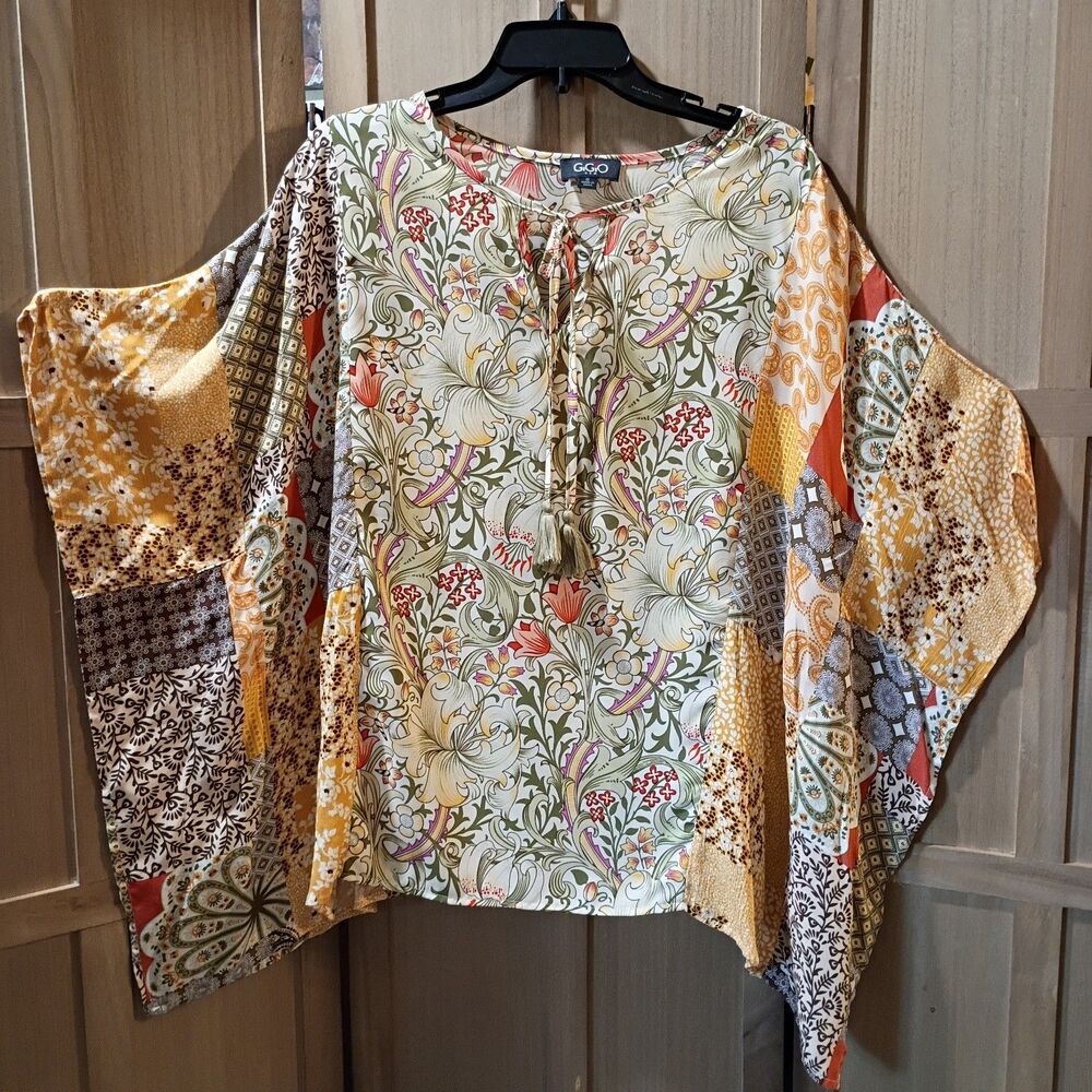 GiGio by Umgee boho boxy oversized blouse size small